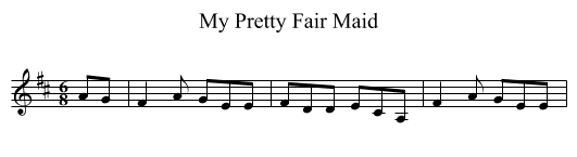 My Pretty Fair Maid - staff notation