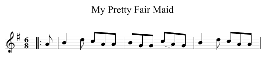 My Pretty Fair Maid - staff notation