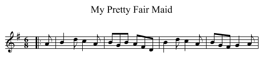 My Pretty Fair Maid - staff notation
