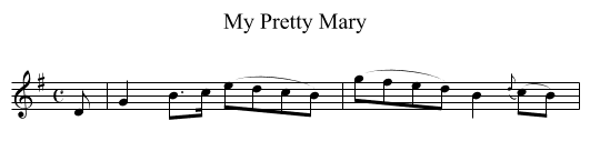 My Pretty Mary - staff notation