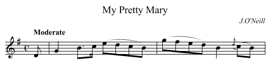 My Pretty Mary - staff notation