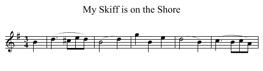 My Skiff is on the Shore - staff notation