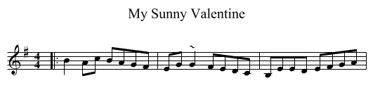 My Sunny Valentine - staff notation