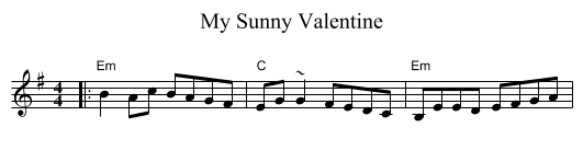 My Sunny Valentine - staff notation