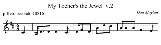 My Tocher's the Jewel  v.2 - staff notation