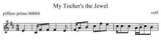My Tocher's the Jewel - staff notation