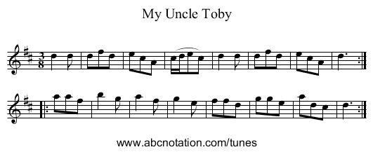 My Uncle Toby - staff notation