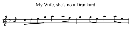 My Wife, she's no a Drunkard - staff notation