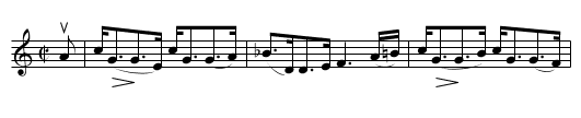 MY WIFE SHE'S TA'EN THE GEE -- Strathspey (Old) - staff notation