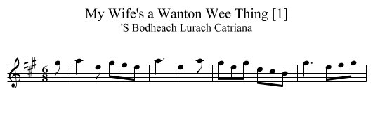 My Wife's a Wanton Wee Thing [1] - staff notation
