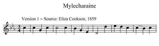 Mylecharaine - staff notation