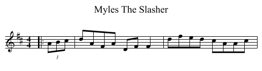 Myles The Slasher - staff notation