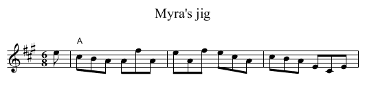 Myra's jig - staff notation