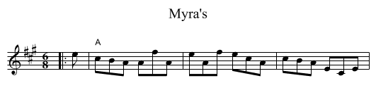 Myra's - staff notation