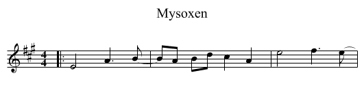 Mysoxen - staff notation