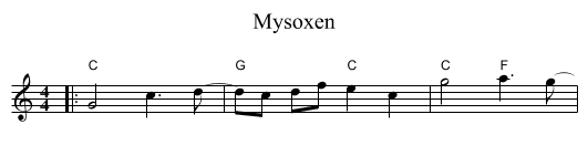 Mysoxen - staff notation