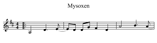 Mysoxen - staff notation