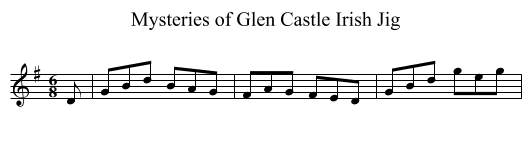 Mysteries of Glen Castle Irish Jig - staff notation