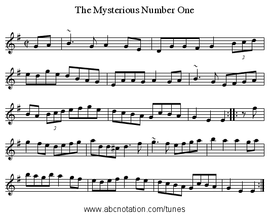 Mysterious Number One, The - staff notation