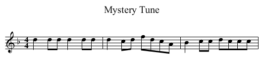 Mystery Tune - staff notation