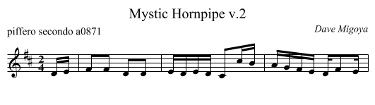 Mystic Hornpipe v.2 - staff notation