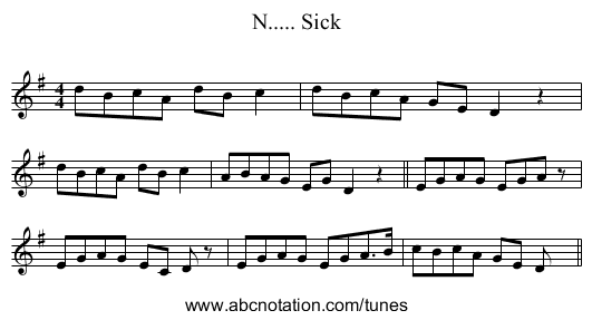 N..... Sick - staff notation