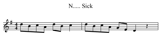 N..... Sick - staff notation