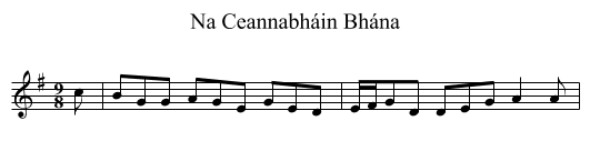 Na Ceannabháin Bhána - staff notation