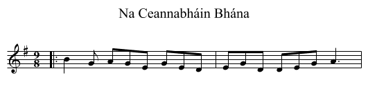 Na Ceannabháin Bhána - staff notation
