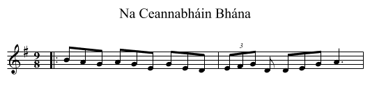 Na Ceannabháin Bhána - staff notation