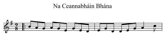 Na Ceannabháin Bhána - staff notation