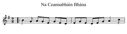 Na Ceannabháin Bhána - staff notation