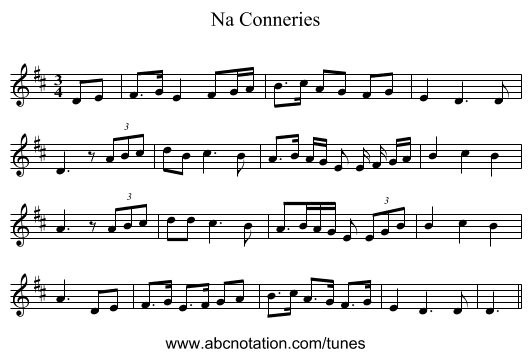 Na Conneries - staff notation