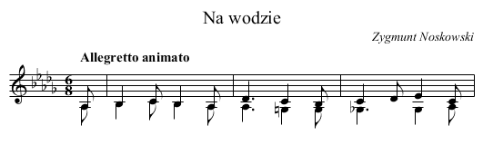 Na wodzie - staff notation