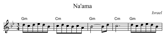 Na'ama - staff notation