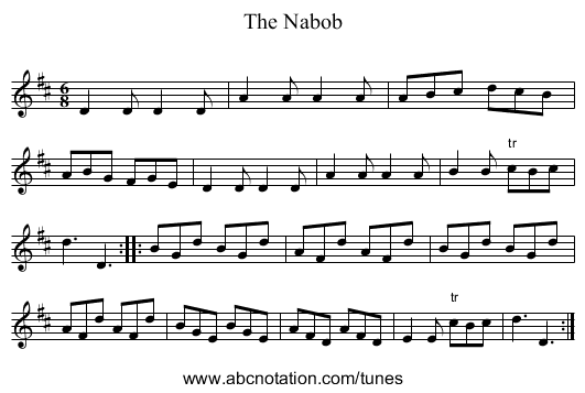 Nabob, The - staff notation