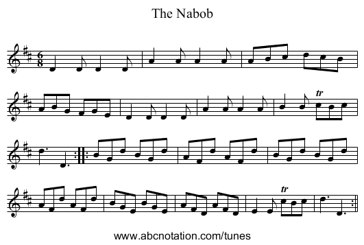 Nabob, The - staff notation