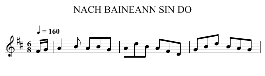 NACH BAINEANN SIN DO - staff notation