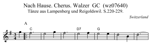 Nach Hause. Cherus. Walzer  GC  (wz07640) - staff notation
