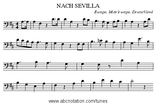 NACH SEVILLA - staff notation