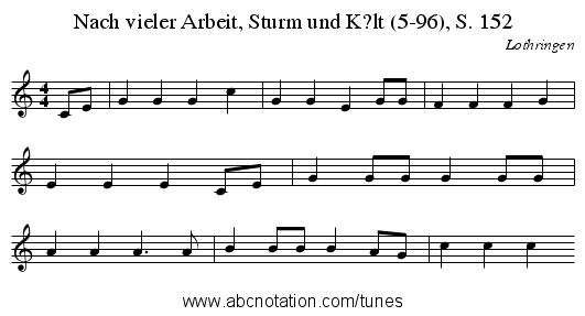 Nach vieler Arbeit, Sturm und K?lt (5-96), S. 152 - staff notation