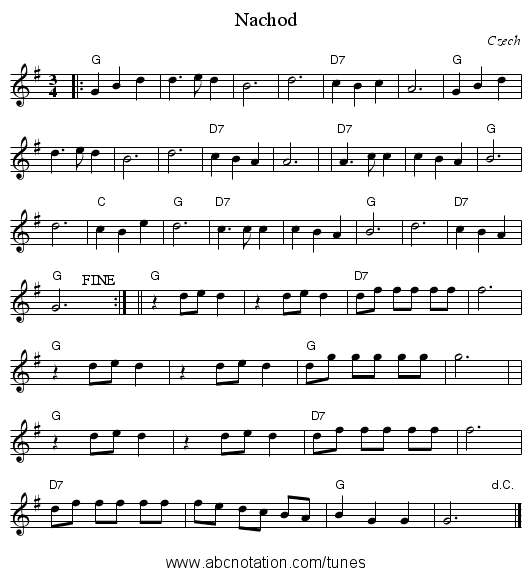 Nachod - staff notation