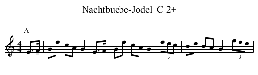 Nachtbuebe-Jodel  C 2+ - staff notation