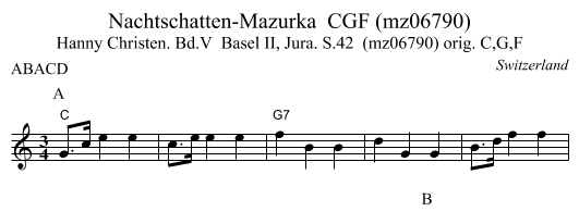 Nachtschatten-Mazurka  CGF (mz06790) - staff notation