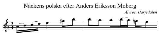 Näckens polska efter Anders Eriksson Moberg - staff notation