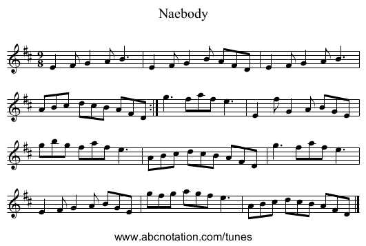Naebody - staff notation