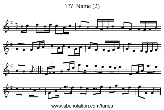 ???  Name (2) - staff notation