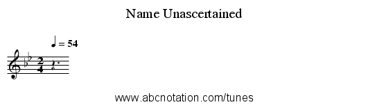 Name Unascertained - staff notation