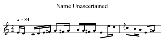 Name Unascertained - staff notation