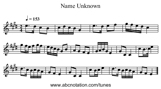 Name Unknown - staff notation